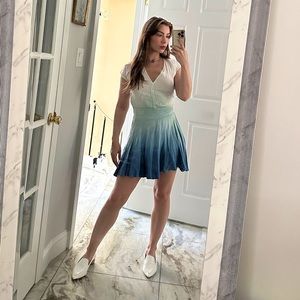Ombré White to Blue Dress